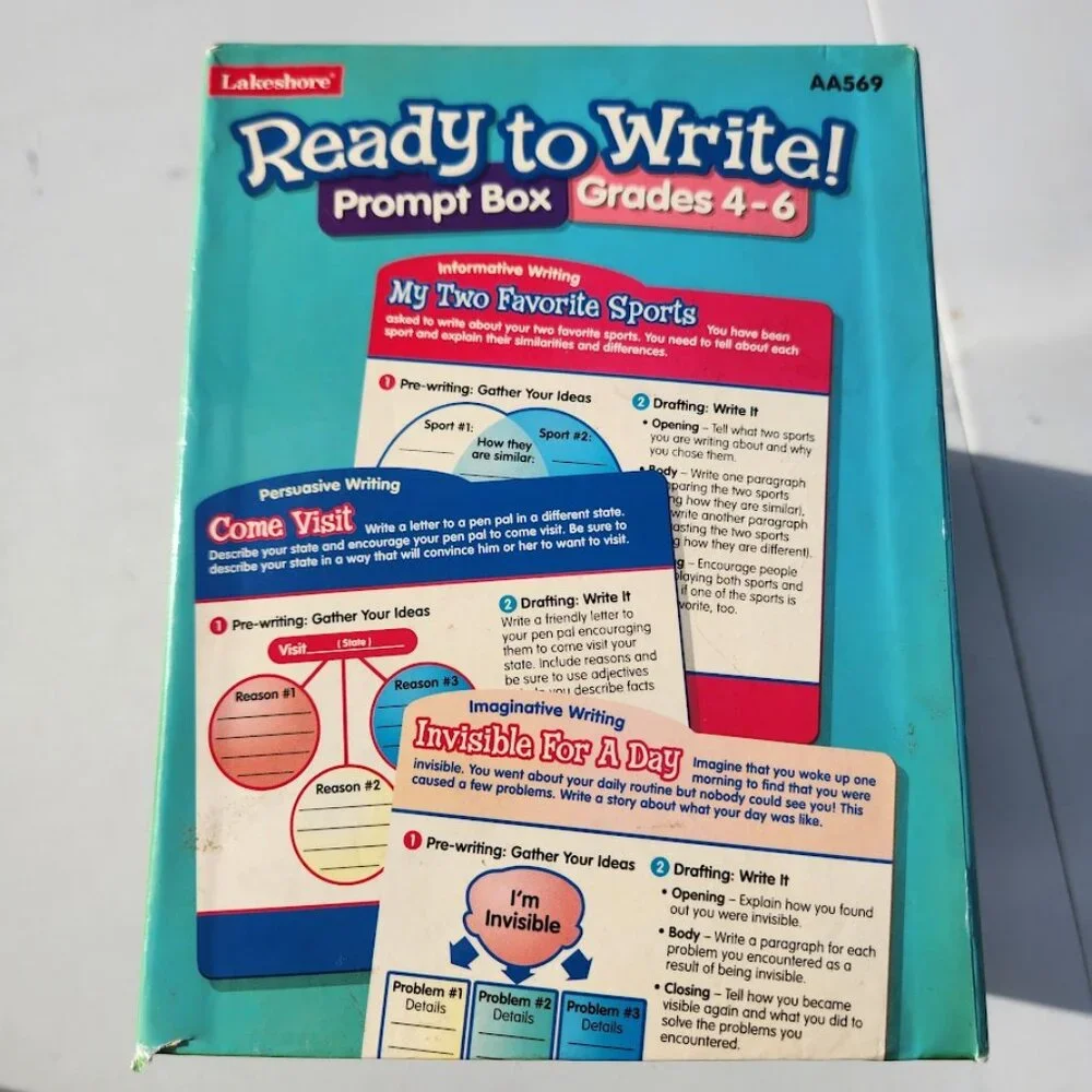 Lakeshore Ready to Write! Prompt Box Grade 4-6 AA569 Writing Prompts School Supp